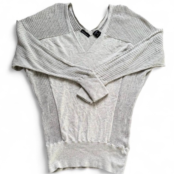 Moda International Tops - grey v-neck dolman sleeve cashmere blend sweater. M